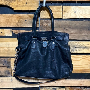 Michael Kors Black‎ Pebbled Leather Hamilton Bag